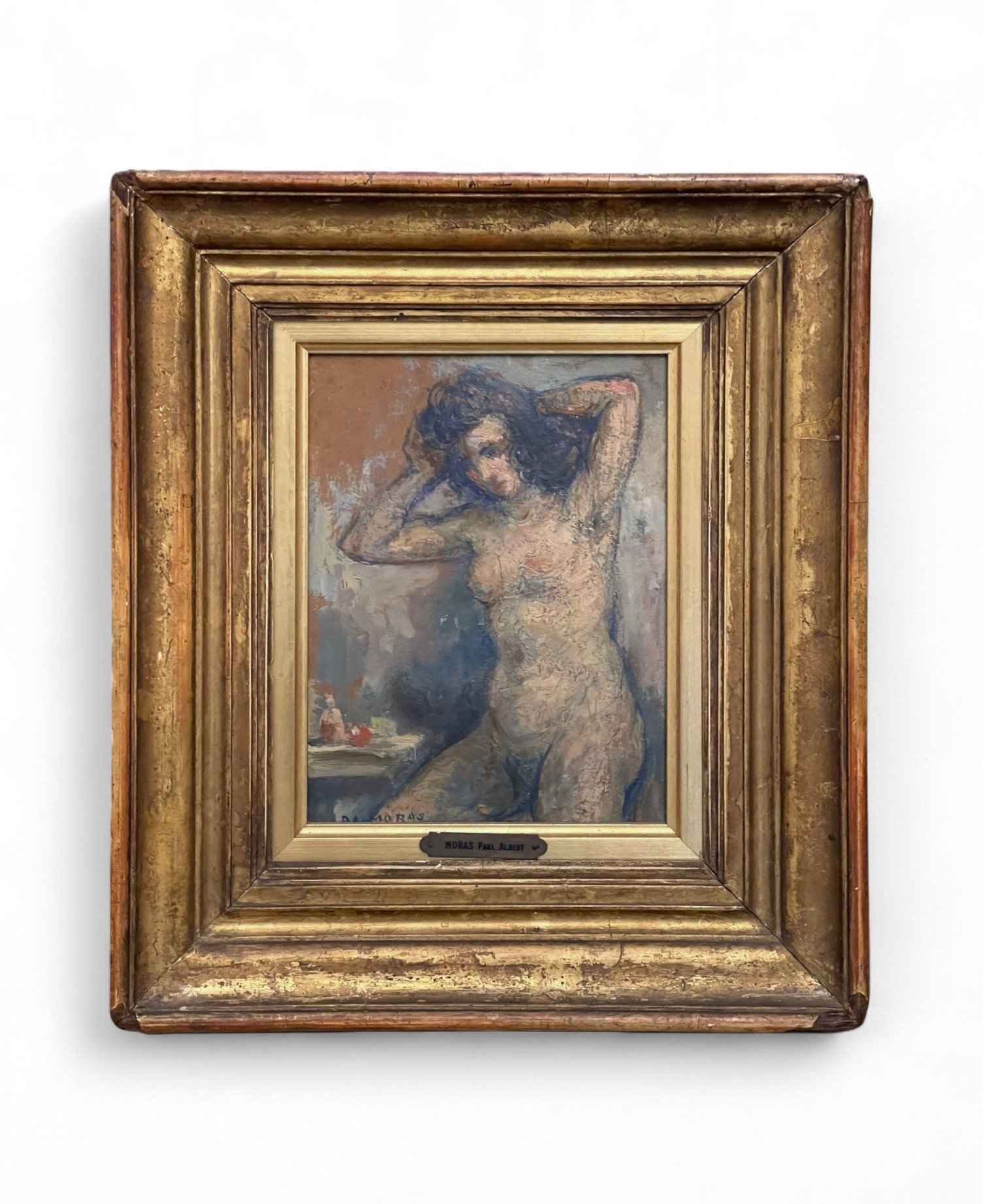 Oil Painting by the French artist Paul Albert Moras (1892-?) – Sitting Nude